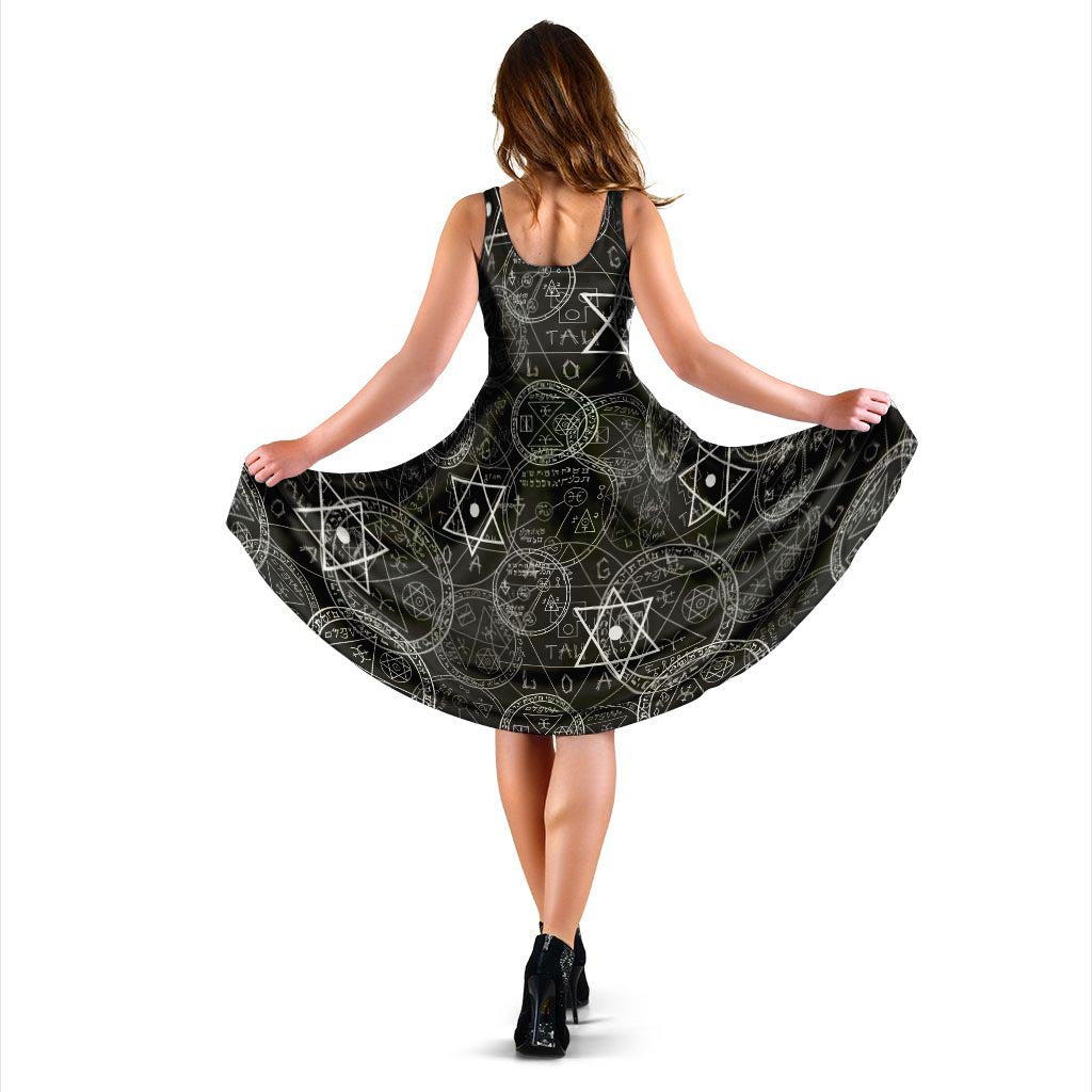 Pentagram Gothic Witch Dress-grizzshop