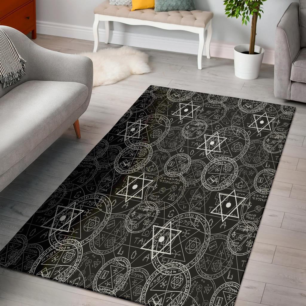 Pentagram Gothic Witch Floor Mat-grizzshop