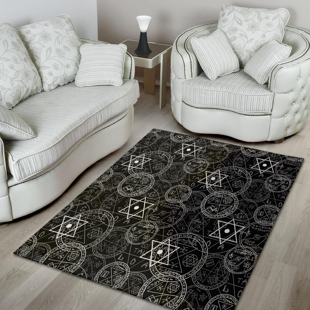 Pentagram Gothic Witch Floor Mat-grizzshop