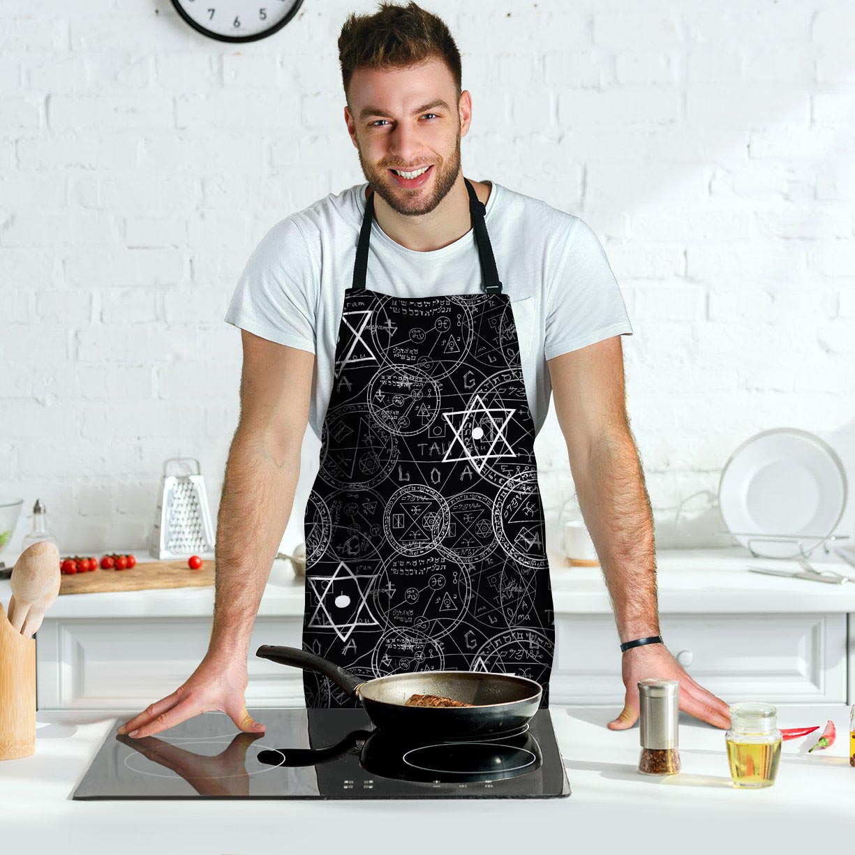 Pentagram Gothic Witch Men's Apron-grizzshop