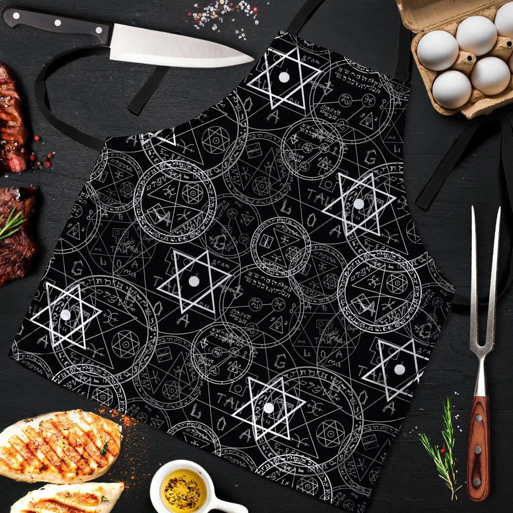 Pentagram Gothic Witch Men's Apron-grizzshop