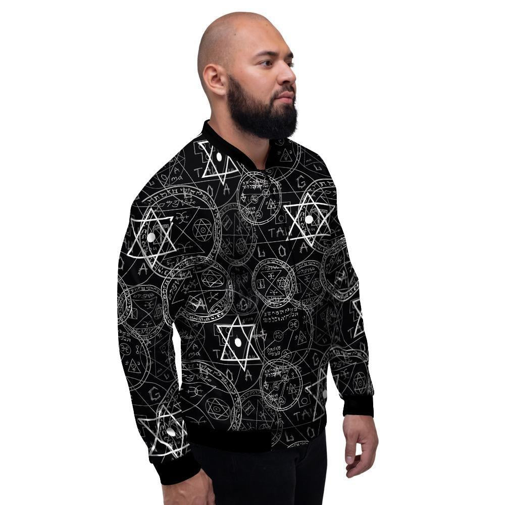 Pentagram Gothic Witch Men's Bomber Jacket-grizzshop