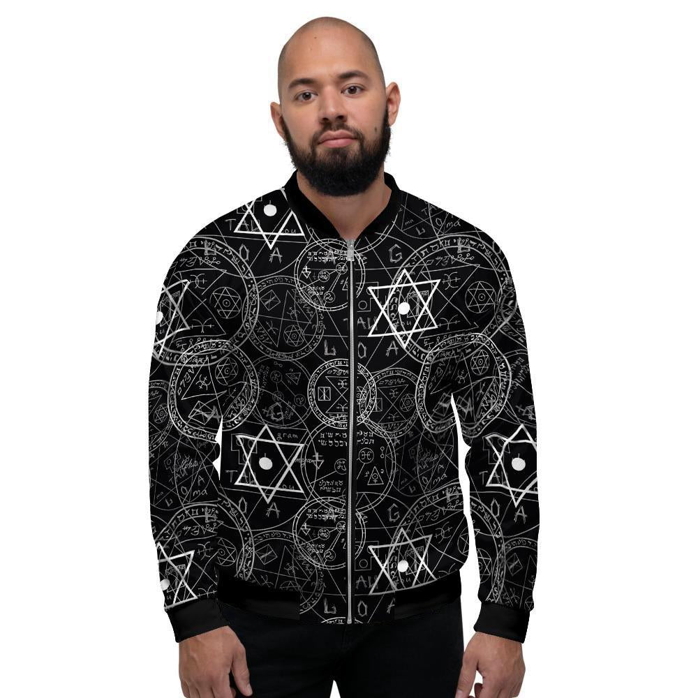 Pentagram Gothic Witch Men's Bomber Jacket-grizzshop