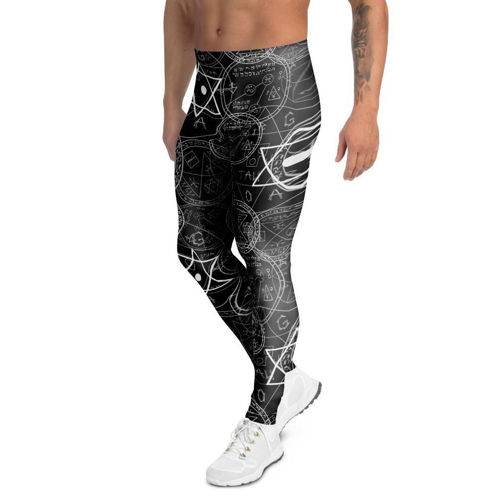 Pentagram Gothic Witch Men's Leggings-grizzshop