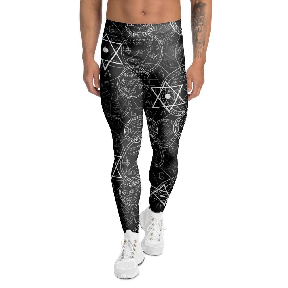 Pentagram Gothic Witch Men's Leggings-grizzshop