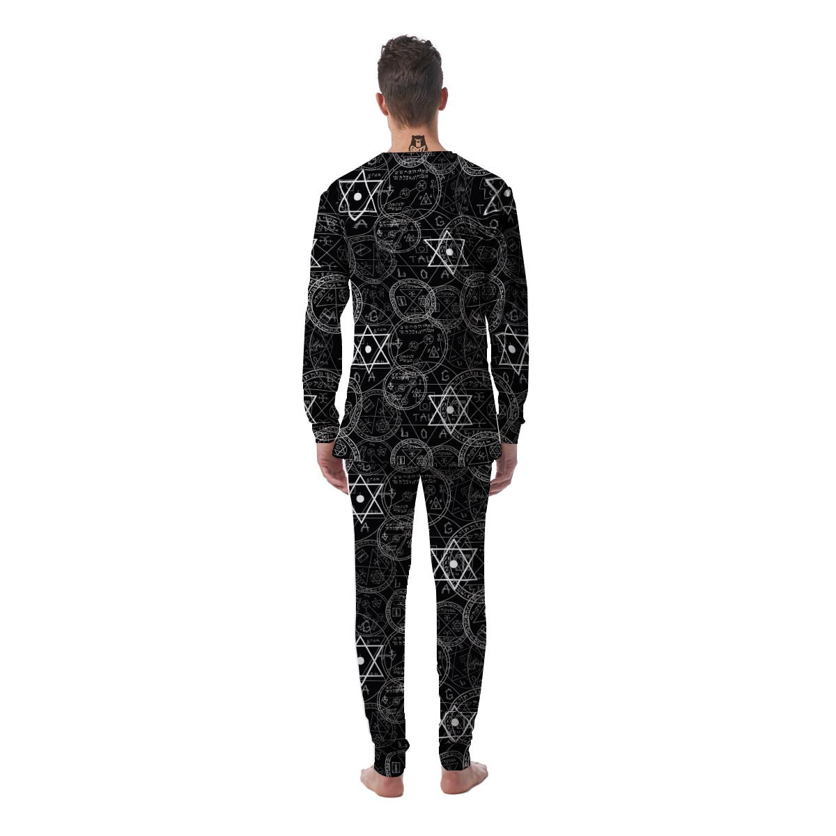 Pentagram Gothic Witch Men's Pajamas-grizzshop