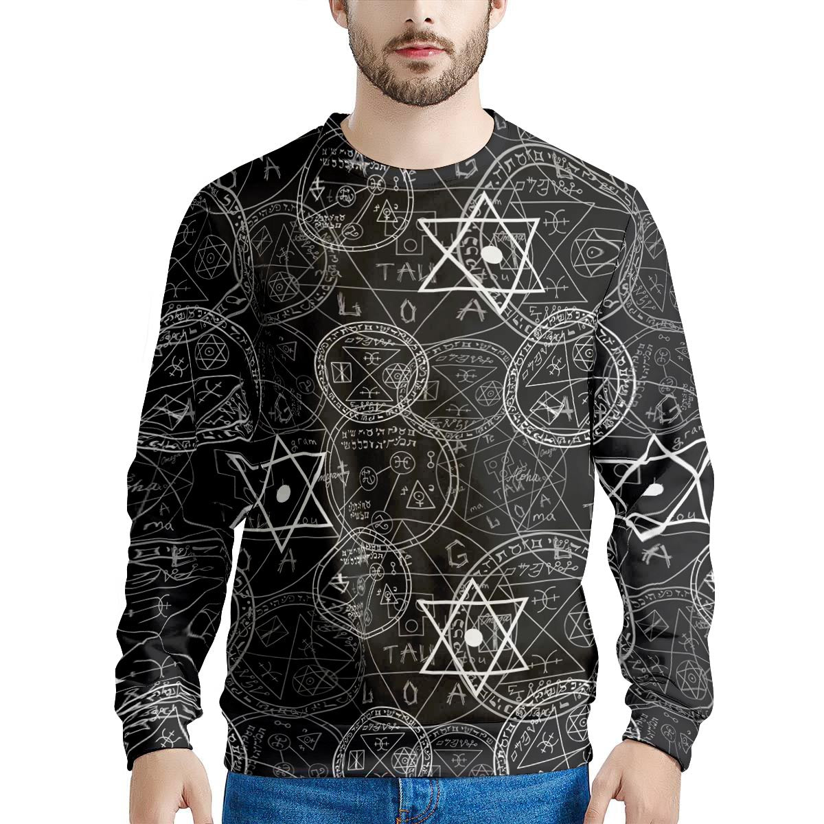 Pentagram Gothic Witch Men's Sweatshirt-grizzshop