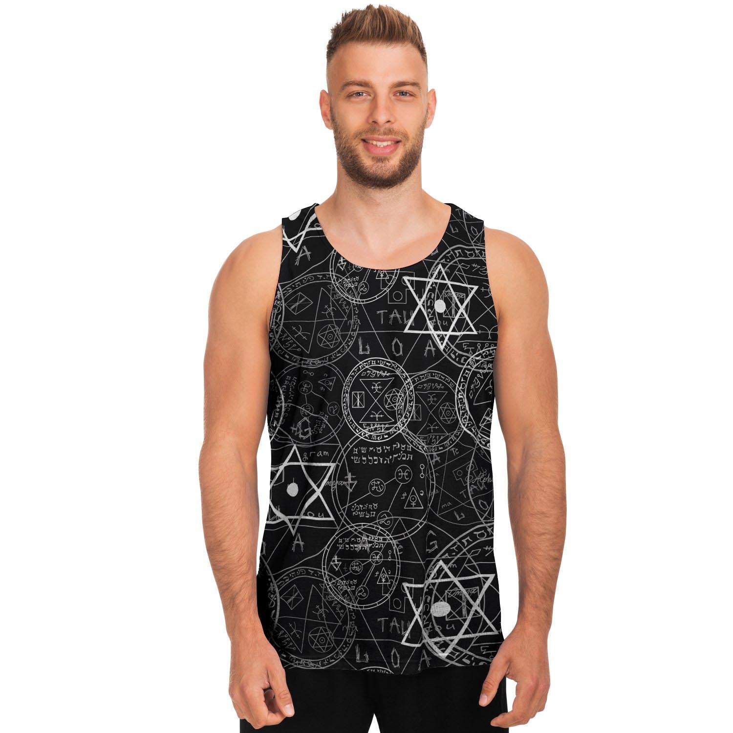Pentagram Gothic Witch Men's Tank Tops-grizzshop