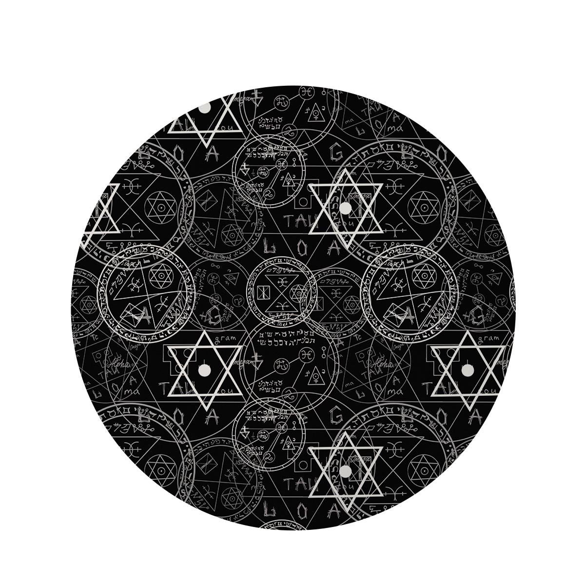 Pentagram Gothic Witch Round Rug-grizzshop