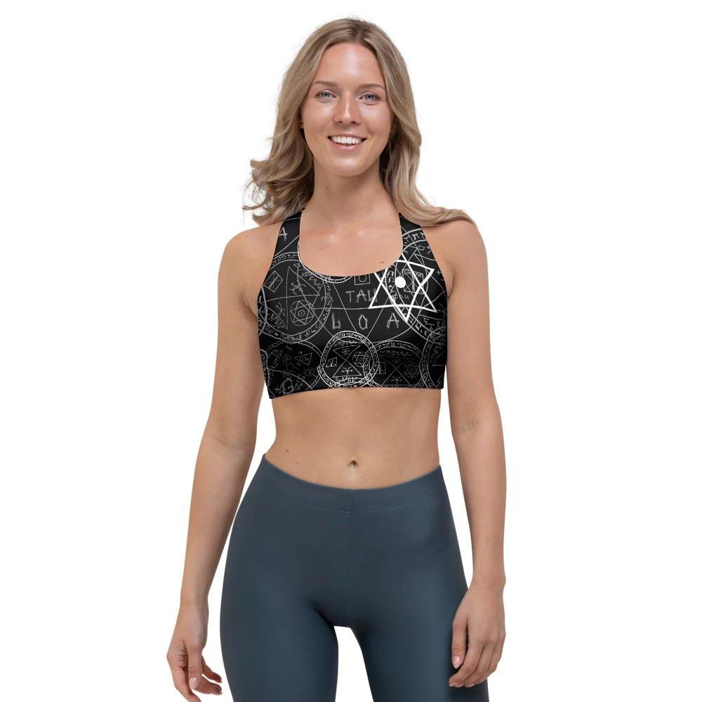 Pentagram Gothic Witch Sports Bra-grizzshop