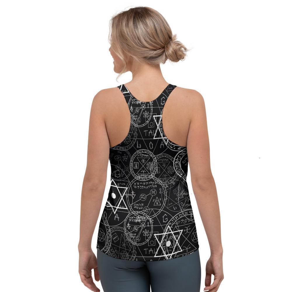Pentagram Gothic Witch Women's Racerback Tank Top-grizzshop