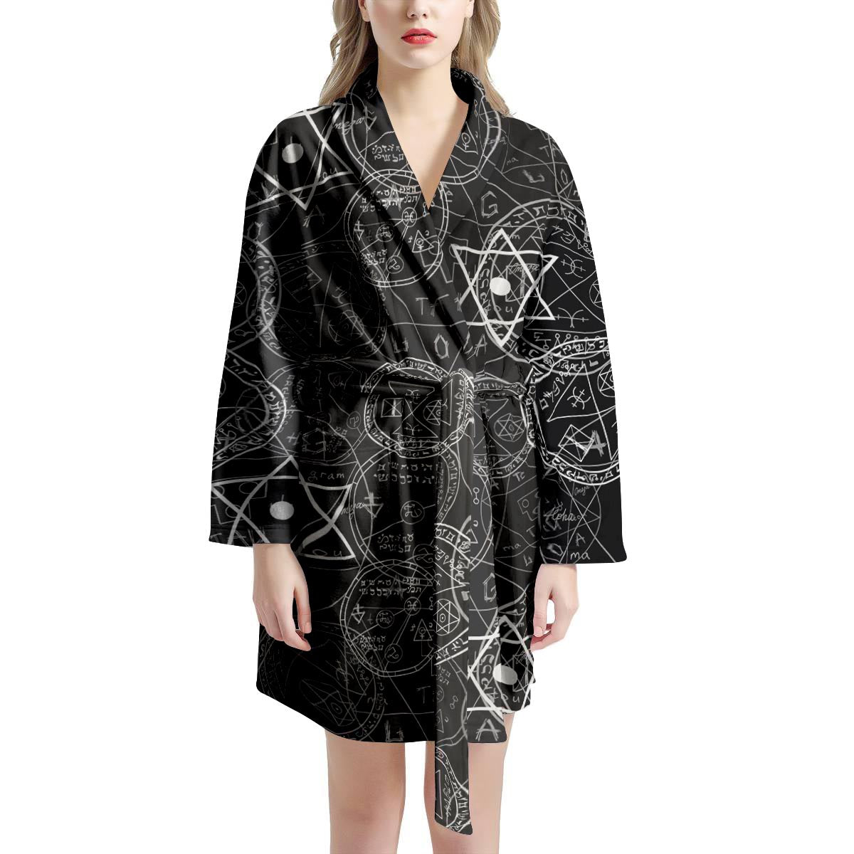 Pentagram Gothic Witch Women's Robe-grizzshop