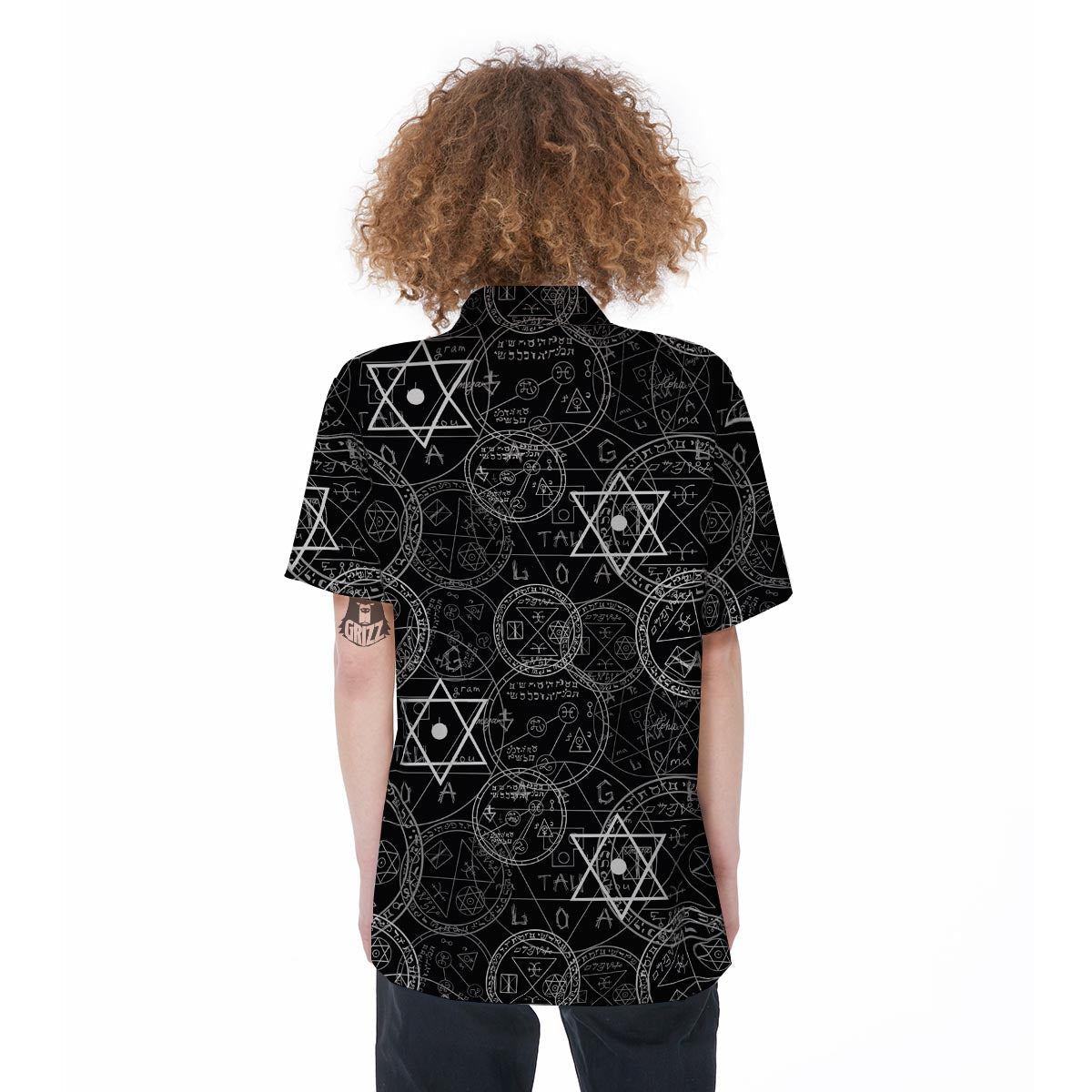 Pentagram Gothic Witch Women's Short Sleeve Shirts-grizzshop