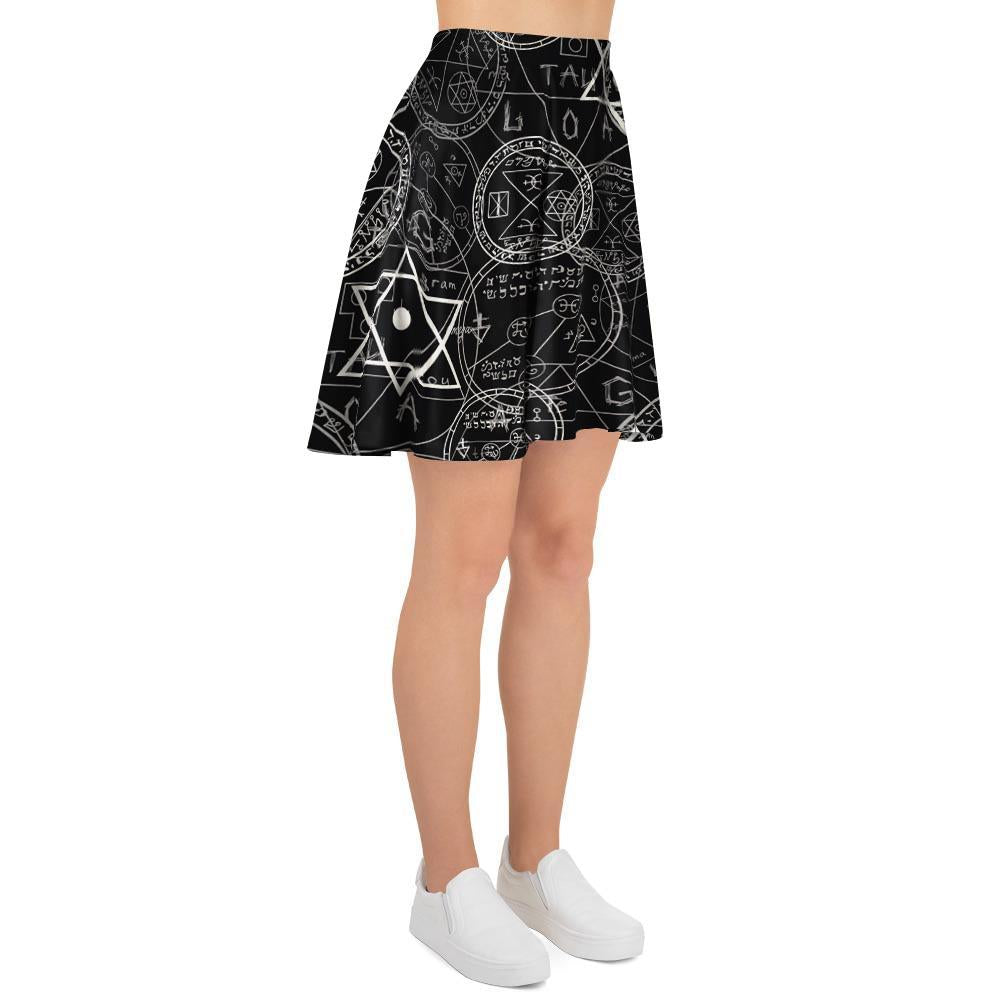 Pentagram Gothic Witch Women's Skirt-grizzshop