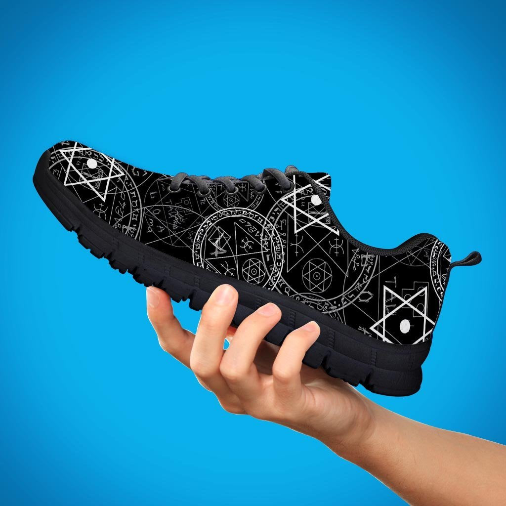 Pentagram Gothic Witch Women's Sneakers-grizzshop