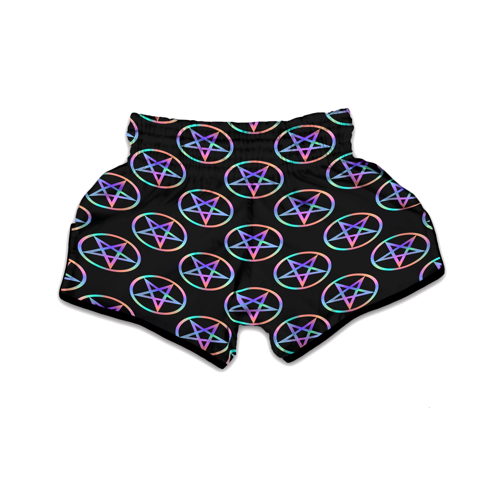 Pentagram Holographic Print Pattern Muay Thai Boxing Shorts-grizzshop