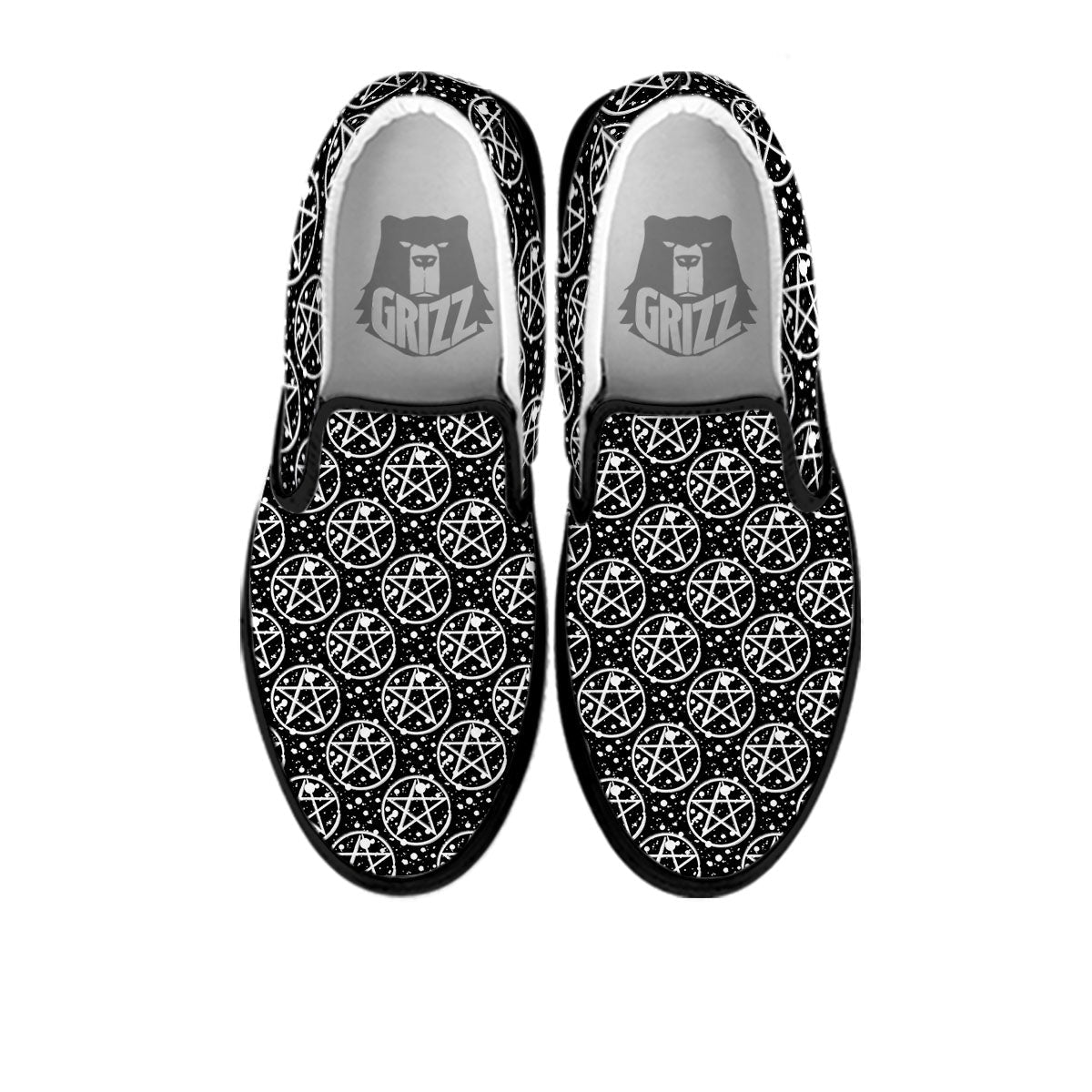 Pentagram Pentagram Magic Pattern Black Slip On Shoes-grizzshop