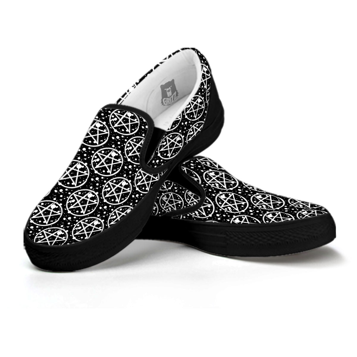 Pentagram Pentagram Magic Pattern Black Slip On Shoes-grizzshop