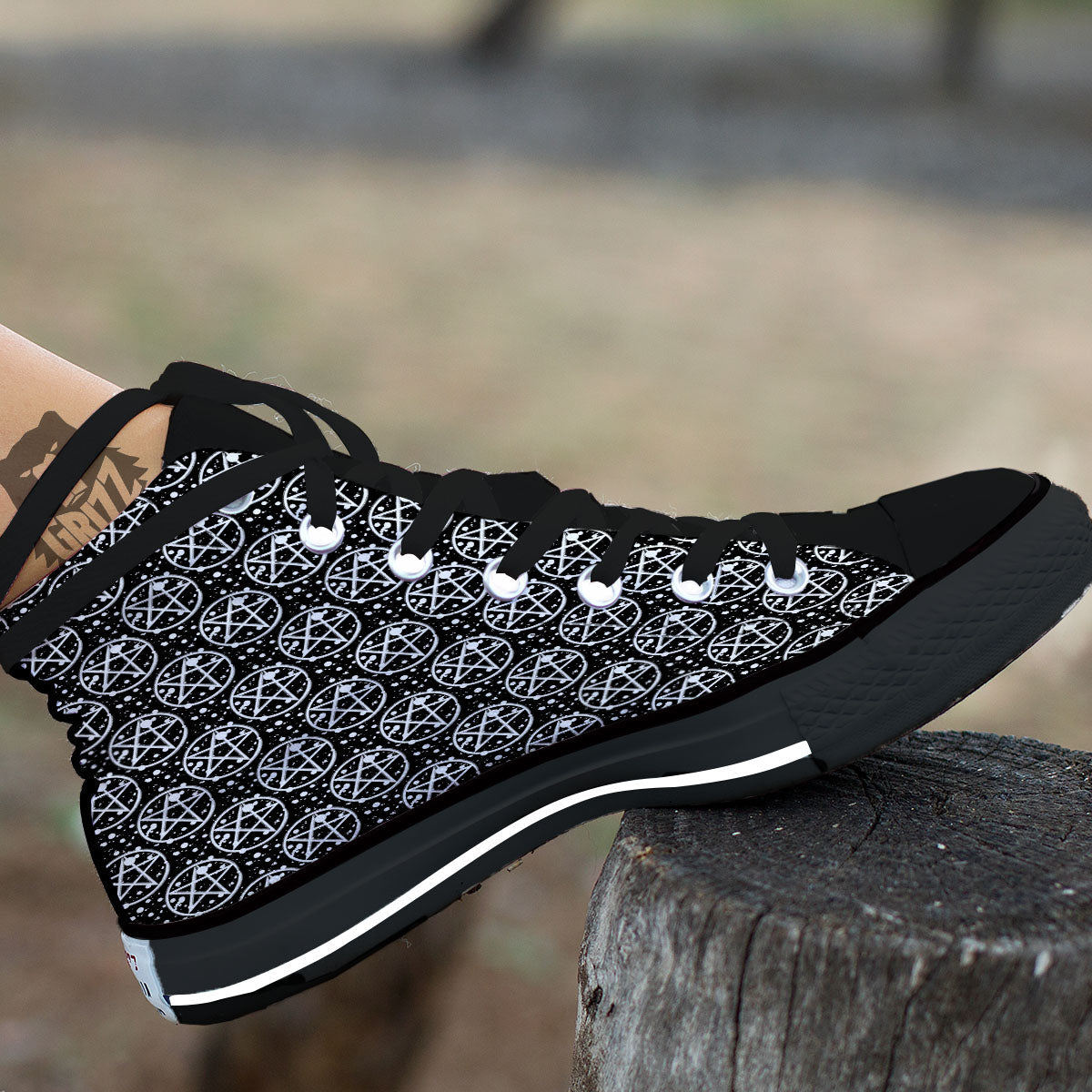 Pentagram Pentagram Magic Pattern High Top Shoes-grizzshop
