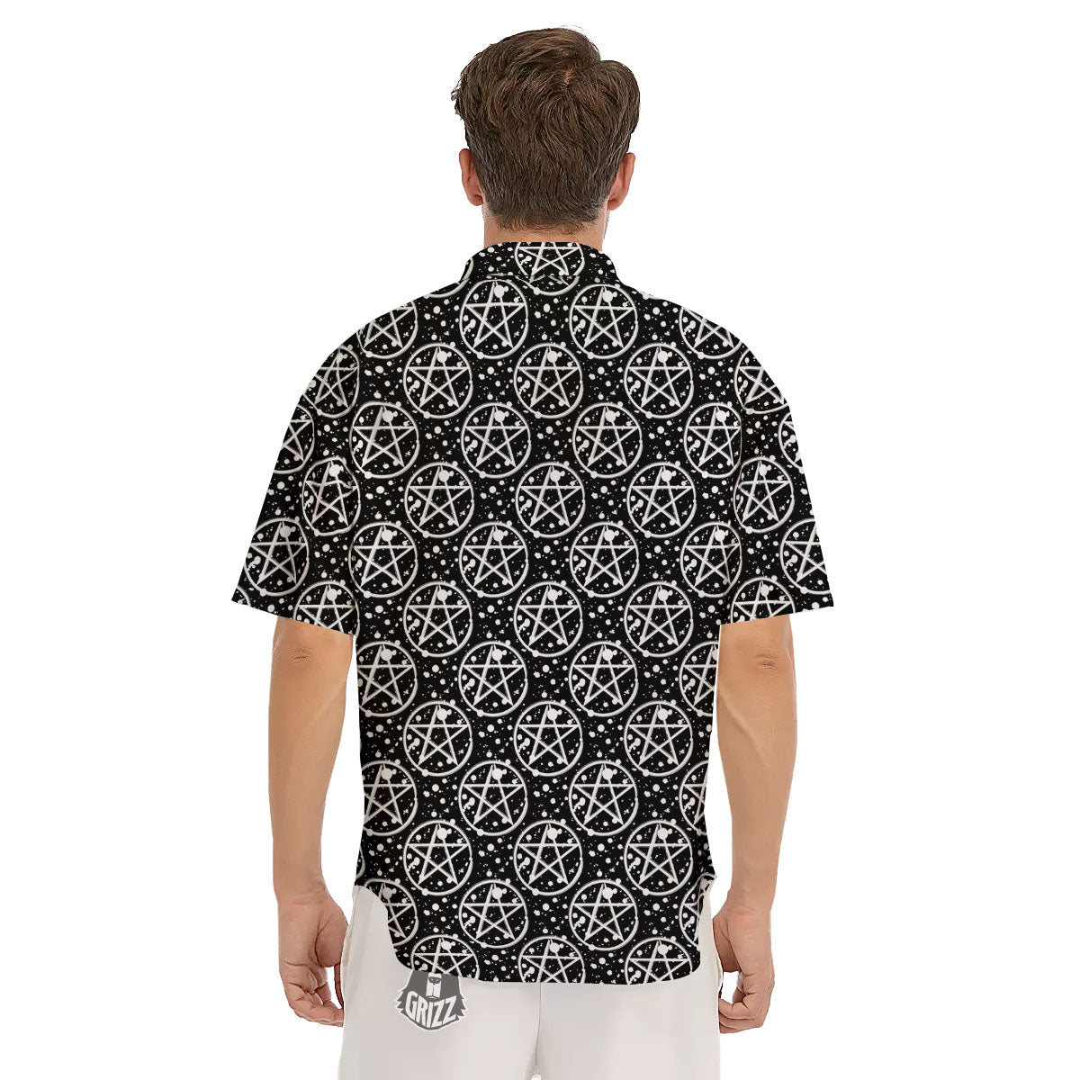 Pentagram Pentagram Magic Pattern Men's Short Sleeve Shirts-grizzshop