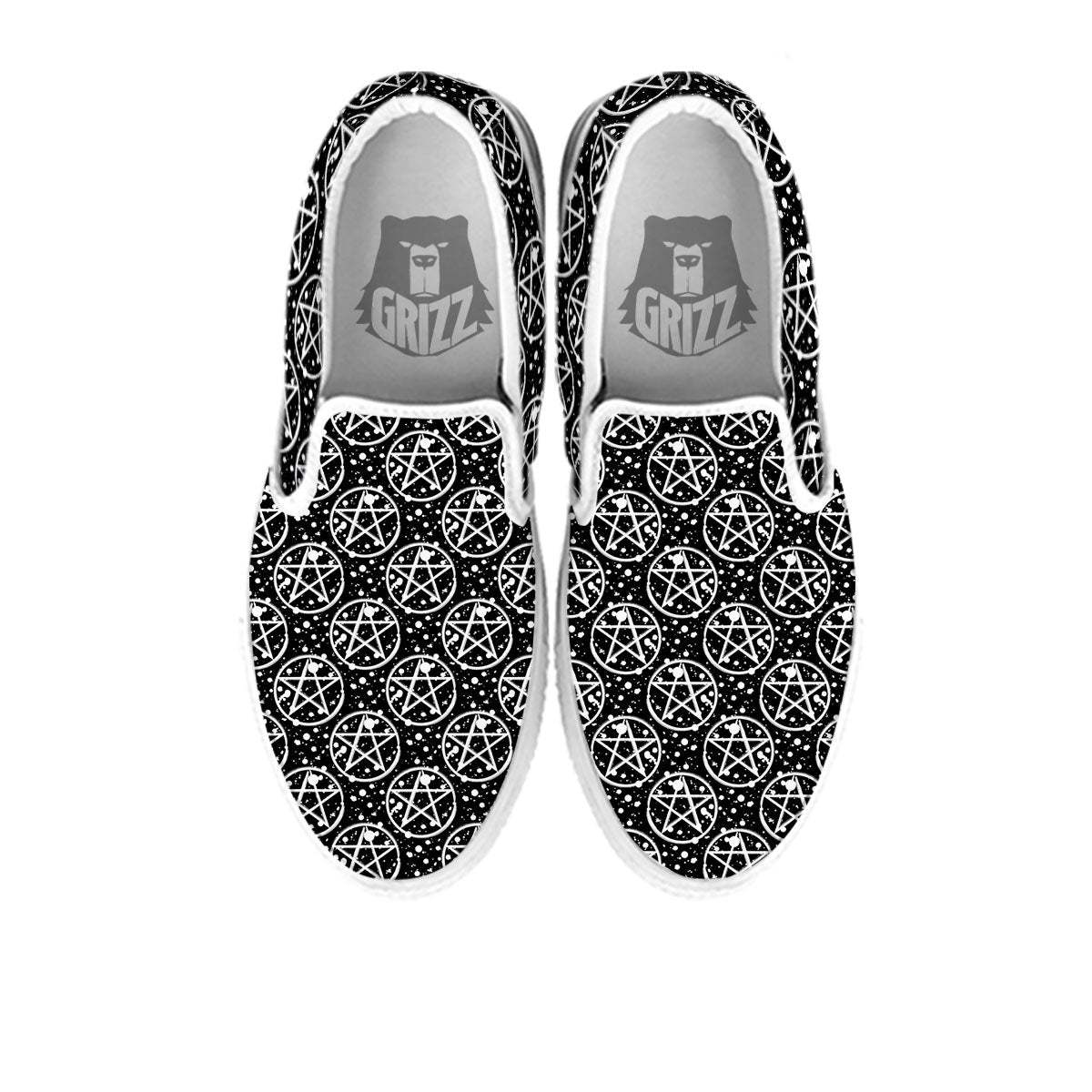Pentagram Pentagram Magic Pattern White Slip On Shoes-grizzshop