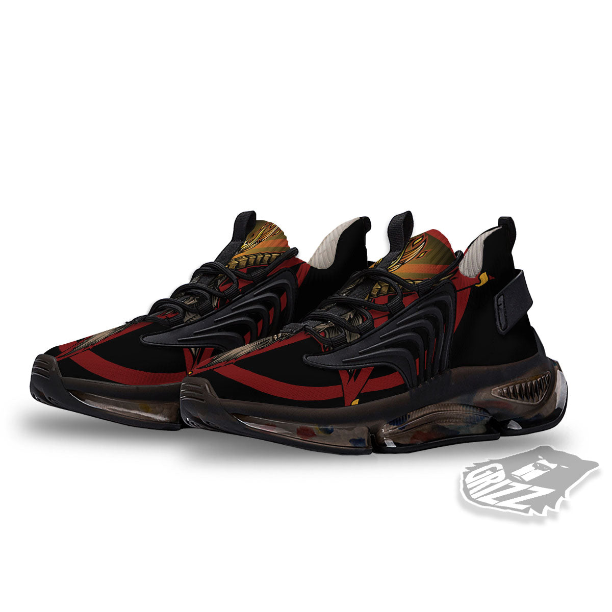Pentagram Symbol Magic Print Black Gym Shoes-grizzshop