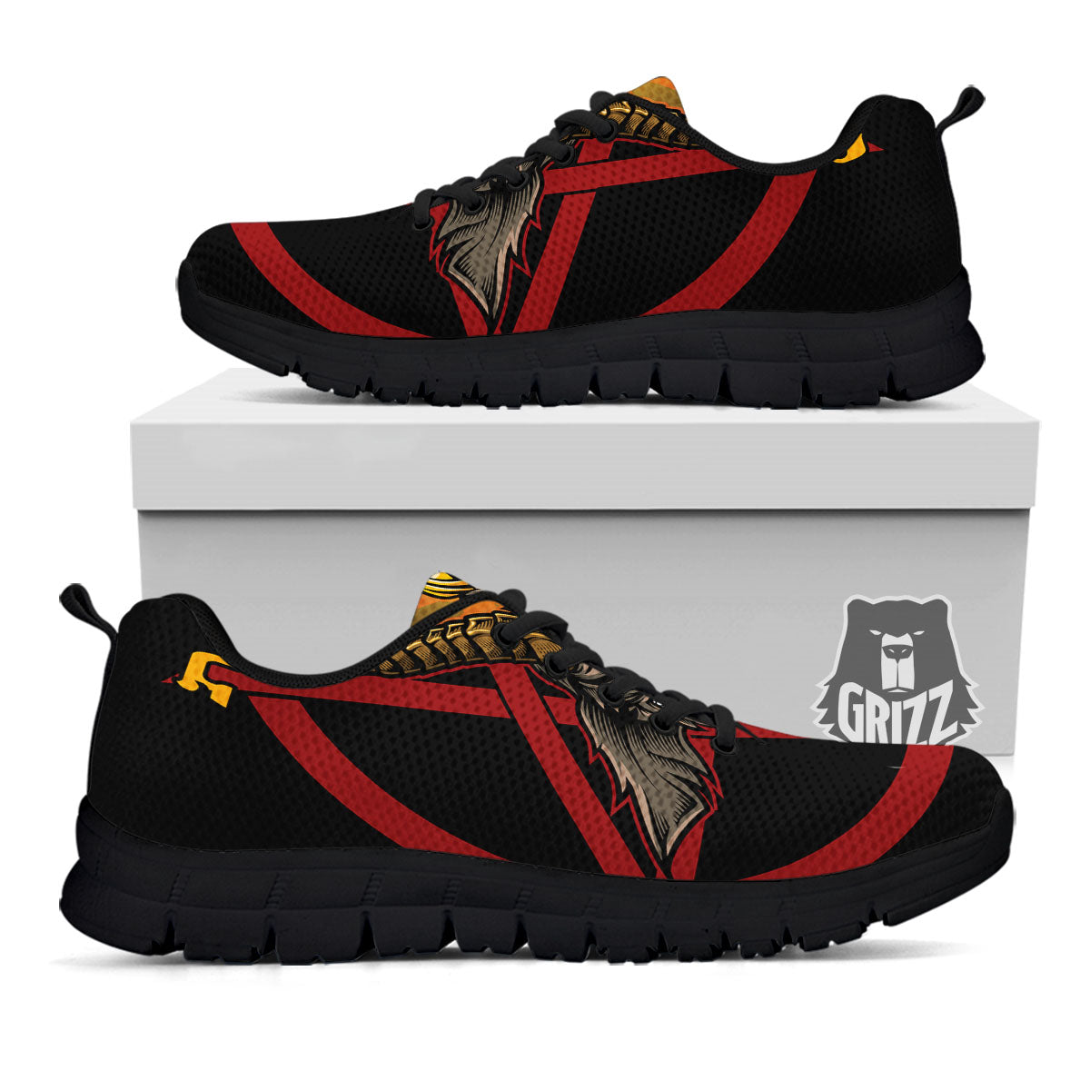 Pentagram Symbol Magic Print Black Sneaker-grizzshop