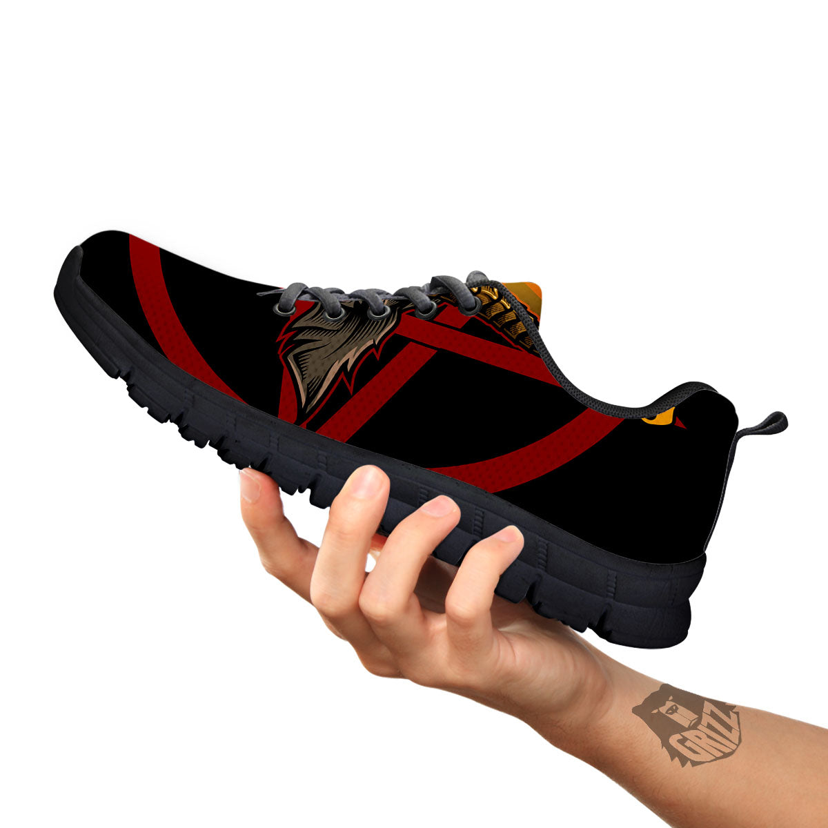 Pentagram Symbol Magic Print Black Sneaker-grizzshop