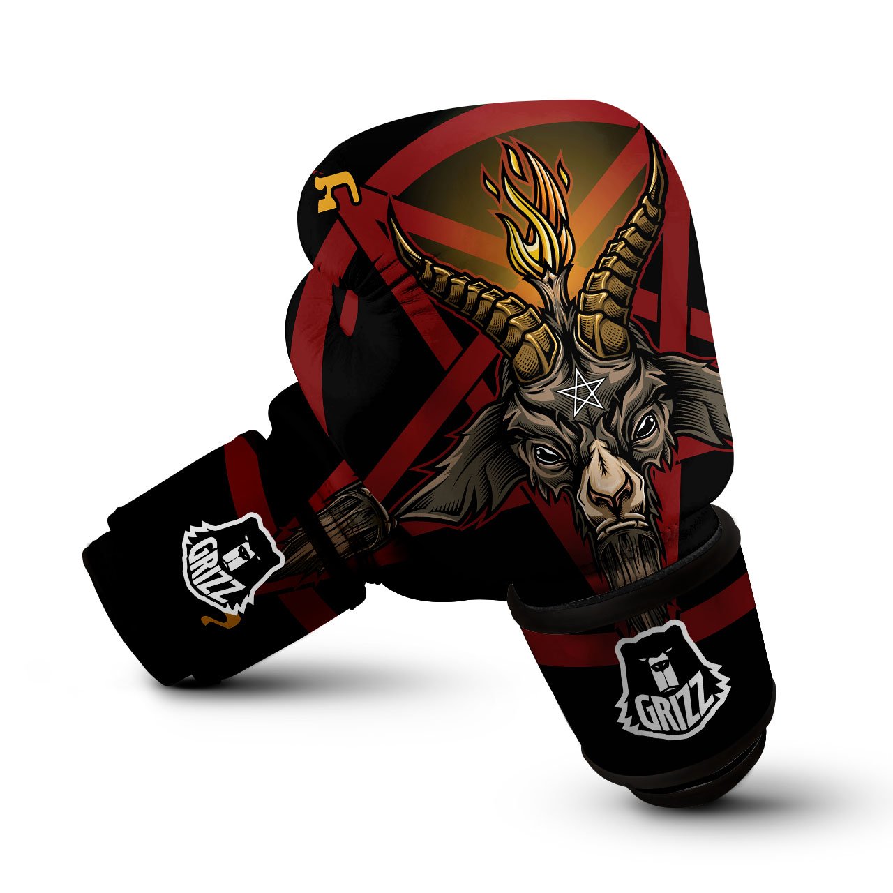 Pentagram Symbol Magic Print Boxing Gloves-grizzshop