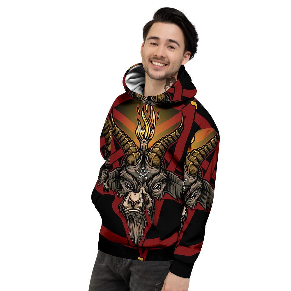Pentagram Symbol Magic Print Men's Hoodie-grizzshop