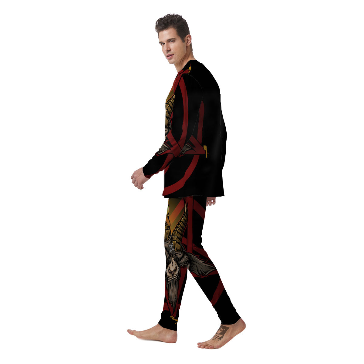 Pentagram Symbol Magic Print Men's Pajamas-grizzshop