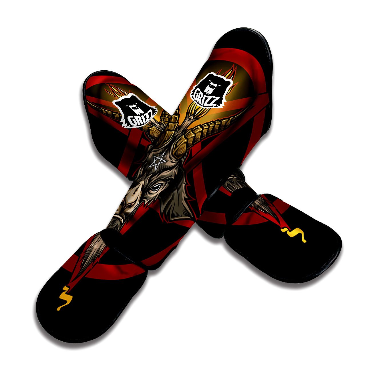 Pentagram Symbol Magic Print Muay Thai Shin Guards-grizzshop
