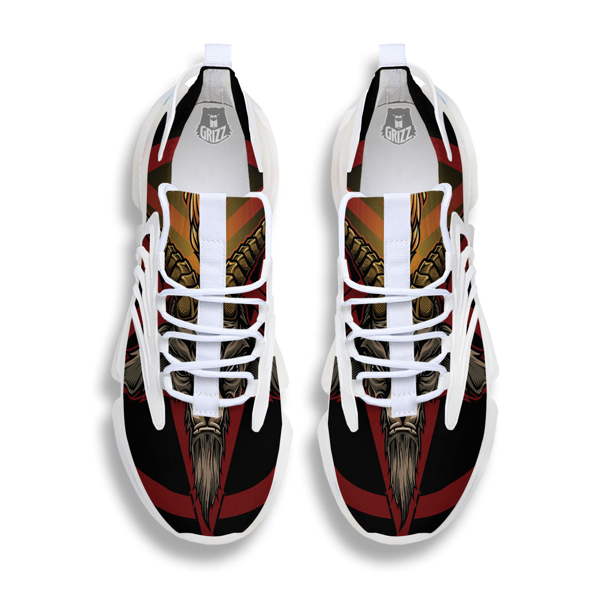 Pentagram Symbol Magic Print White Gym Shoes-grizzshop