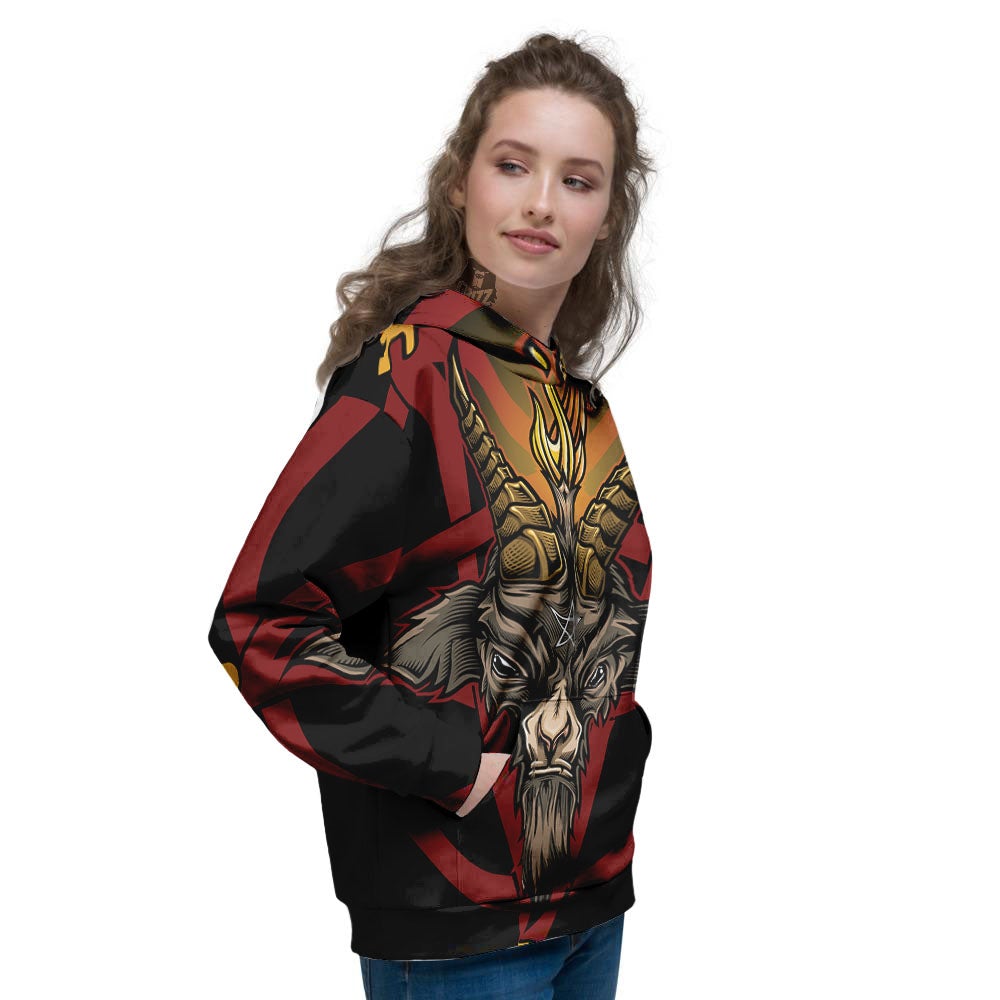 Pentagram Symbol Magic Print Women's Hoodie-grizzshop