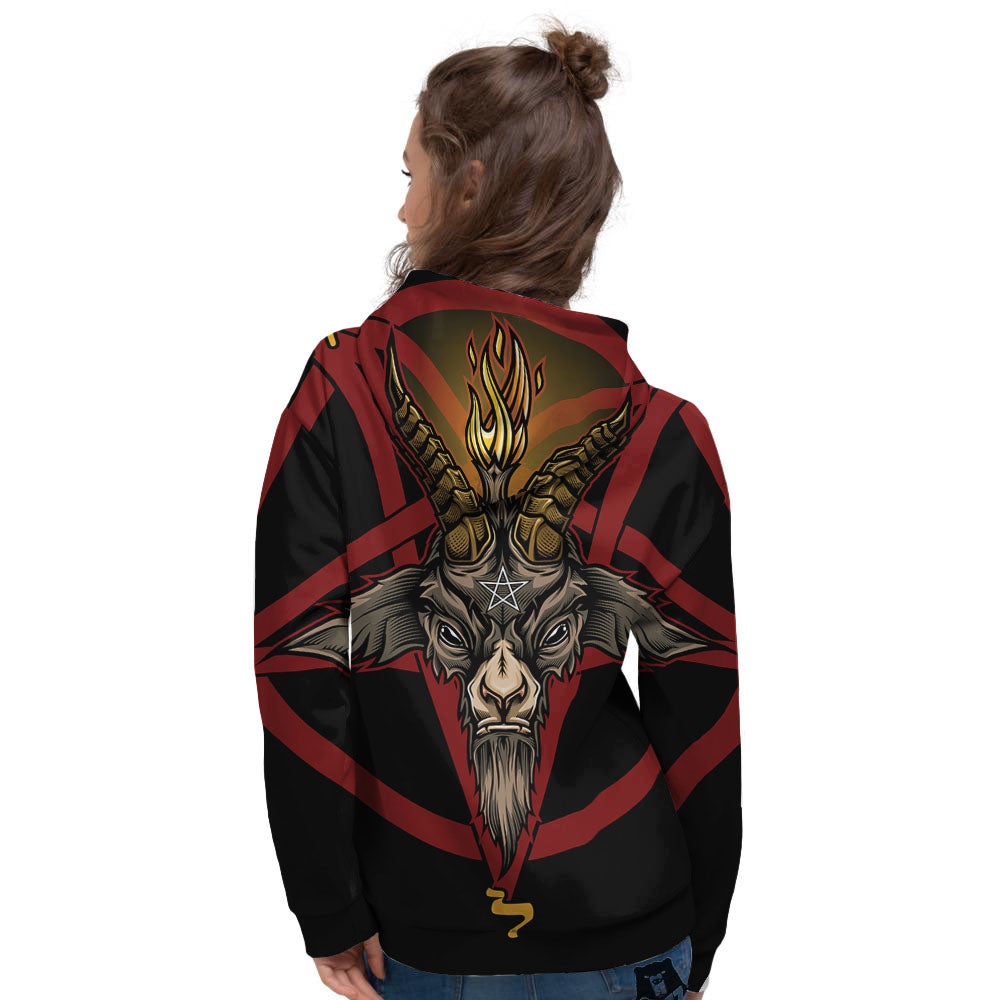 Pentagram Symbol Magic Print Women's Hoodie-grizzshop