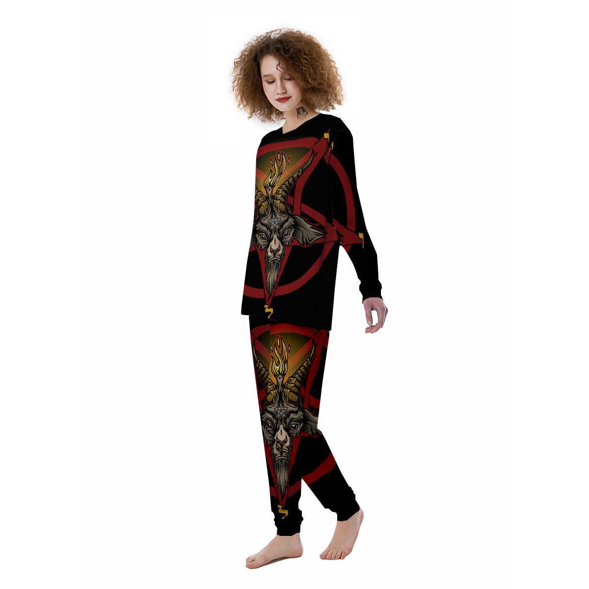 Pentagram Symbol Magic Print Women's Pajamas-grizzshop