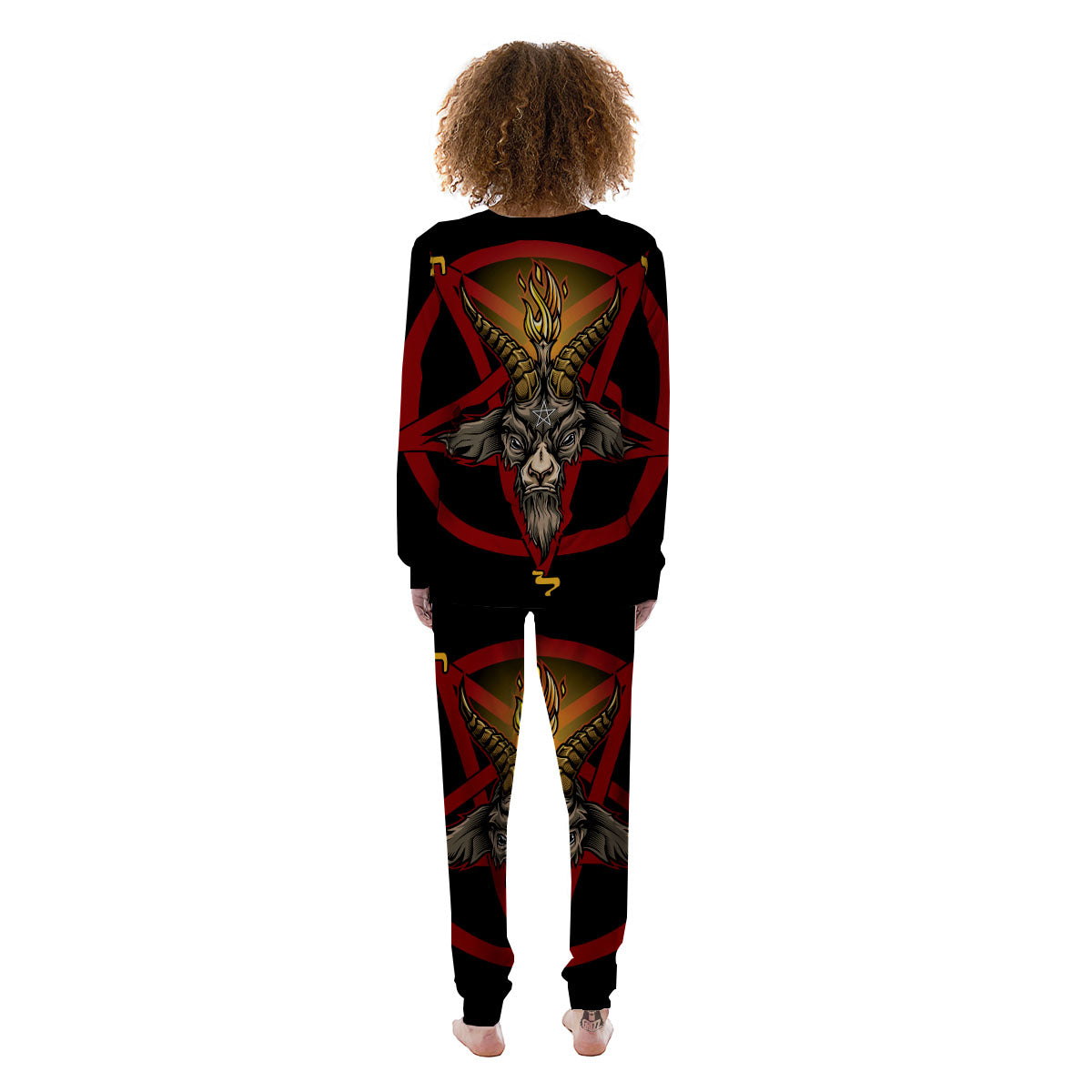 Pentagram Symbol Magic Print Women's Pajamas-grizzshop