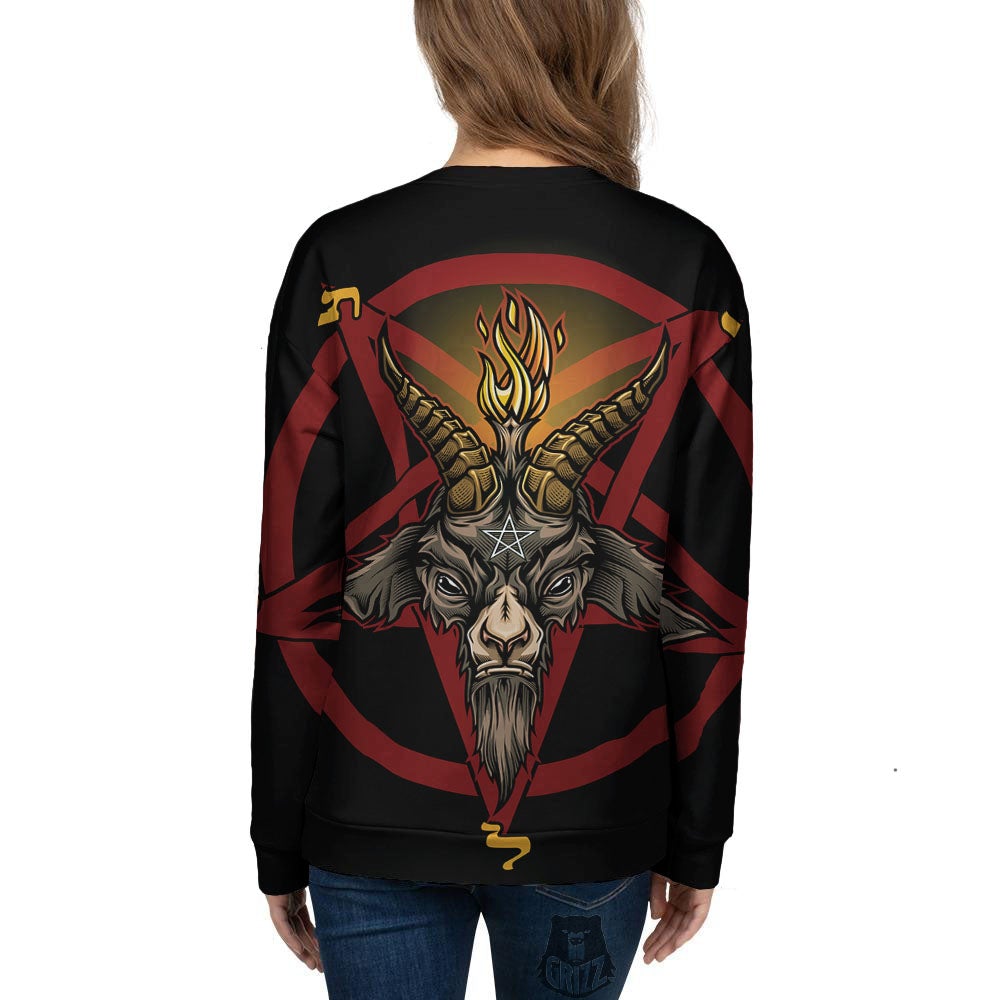 Pentagram Symbol Magic Print Women's Sweatshirt-grizzshop