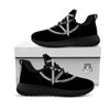 Pentagram Symbol White And Black Print Black Athletic Shoes-grizzshop