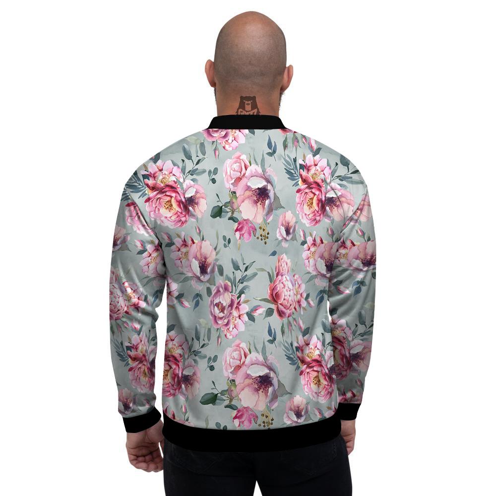 Peony Floral Pink Vintage Print Pattern Men's Bomber Jacket-grizzshop