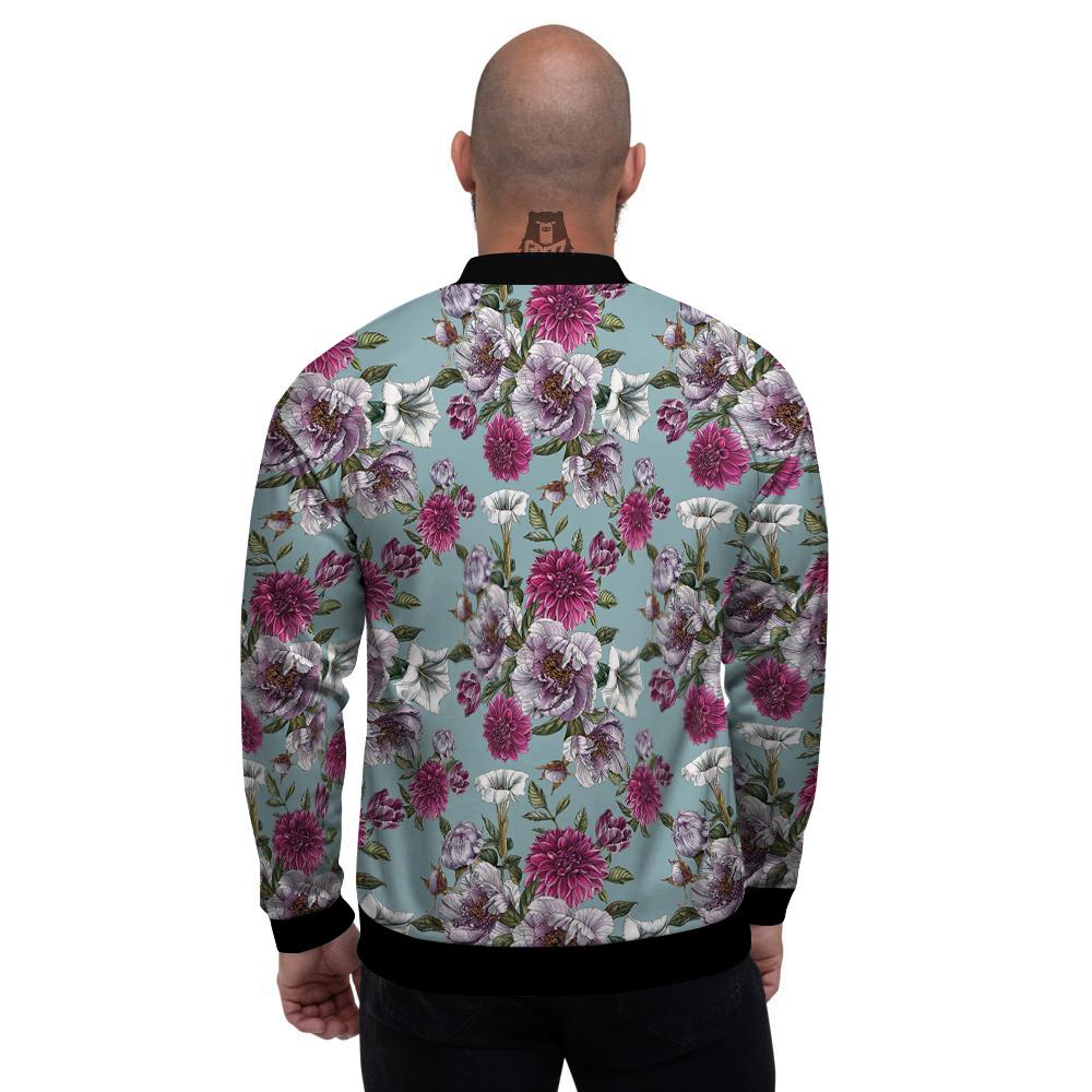Peony Watercolor Print Pattern Men's Bomber Jacket-grizzshop