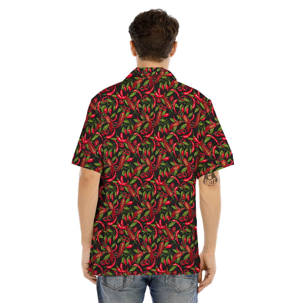 Peppers Hot Chili Print Pattern Men's Hawaiian Shirt-grizzshop