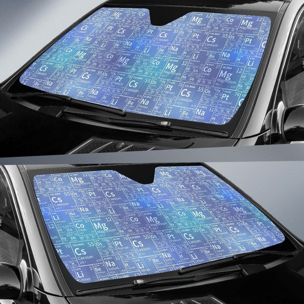 Periodic Table Science Pattern Print Car Sun Shade-grizzshop