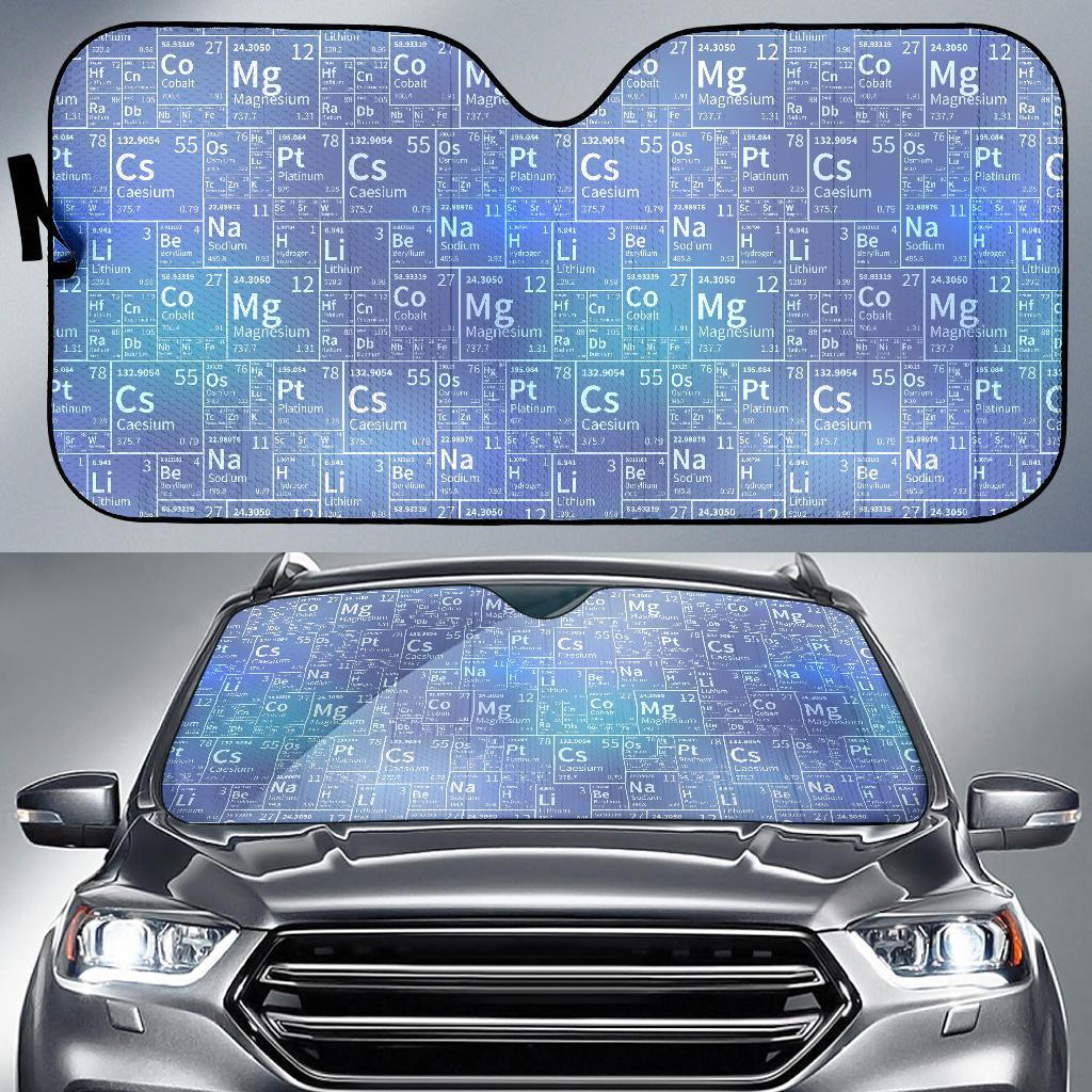 Periodic Table Science Pattern Print Car Sun Shade-grizzshop