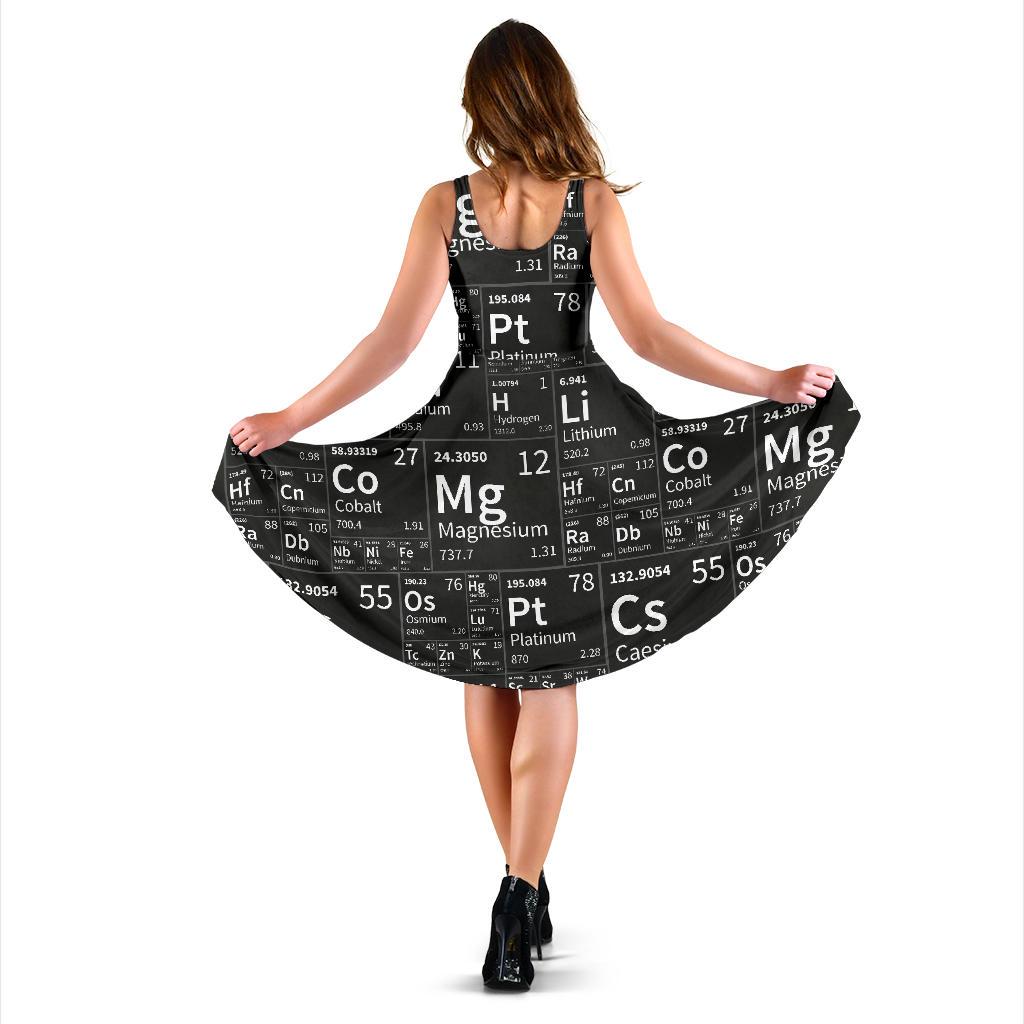 Periodic Table Science Print Pattern Dress-grizzshop