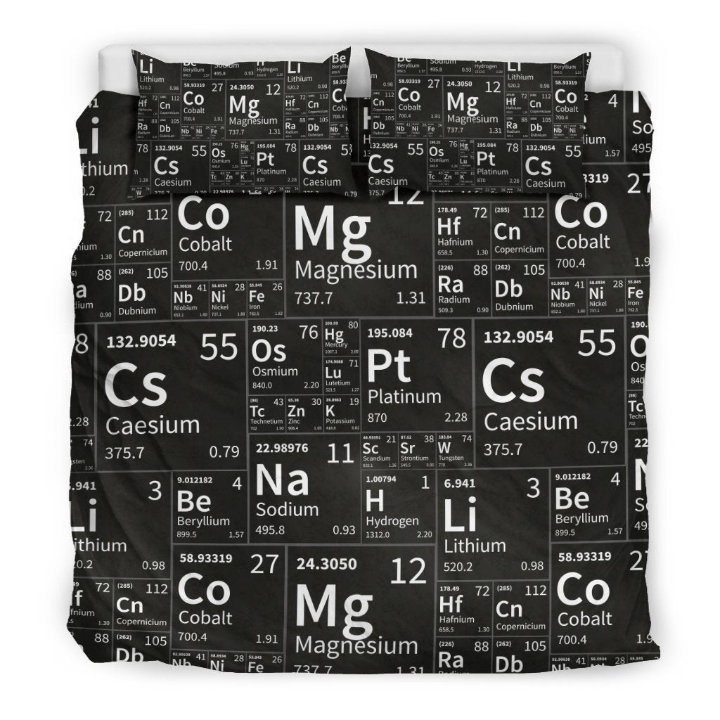 Periodic Table Science Print Pattern Duvet Cover Bedding Set-grizzshop