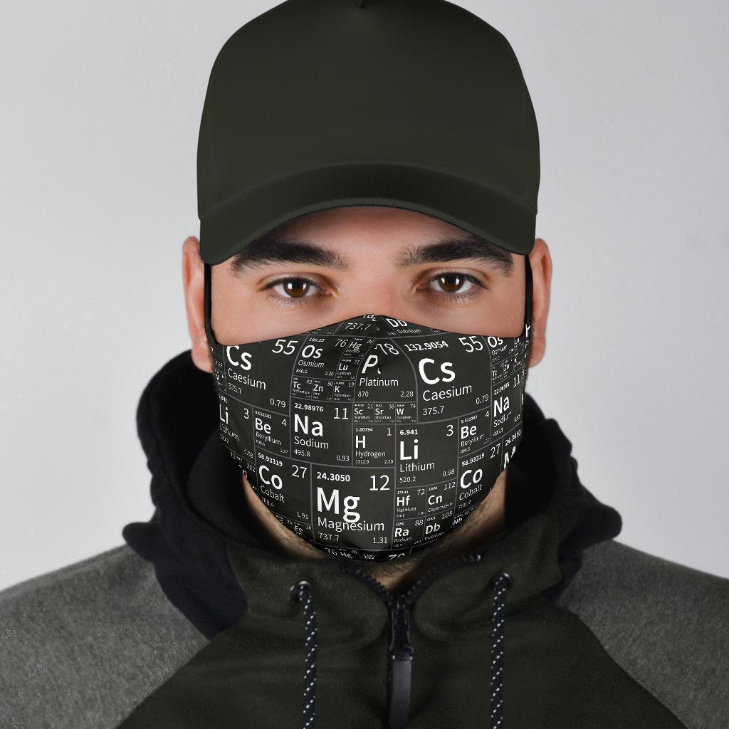 Periodic Table Science Print Pattern Face Mask-grizzshop