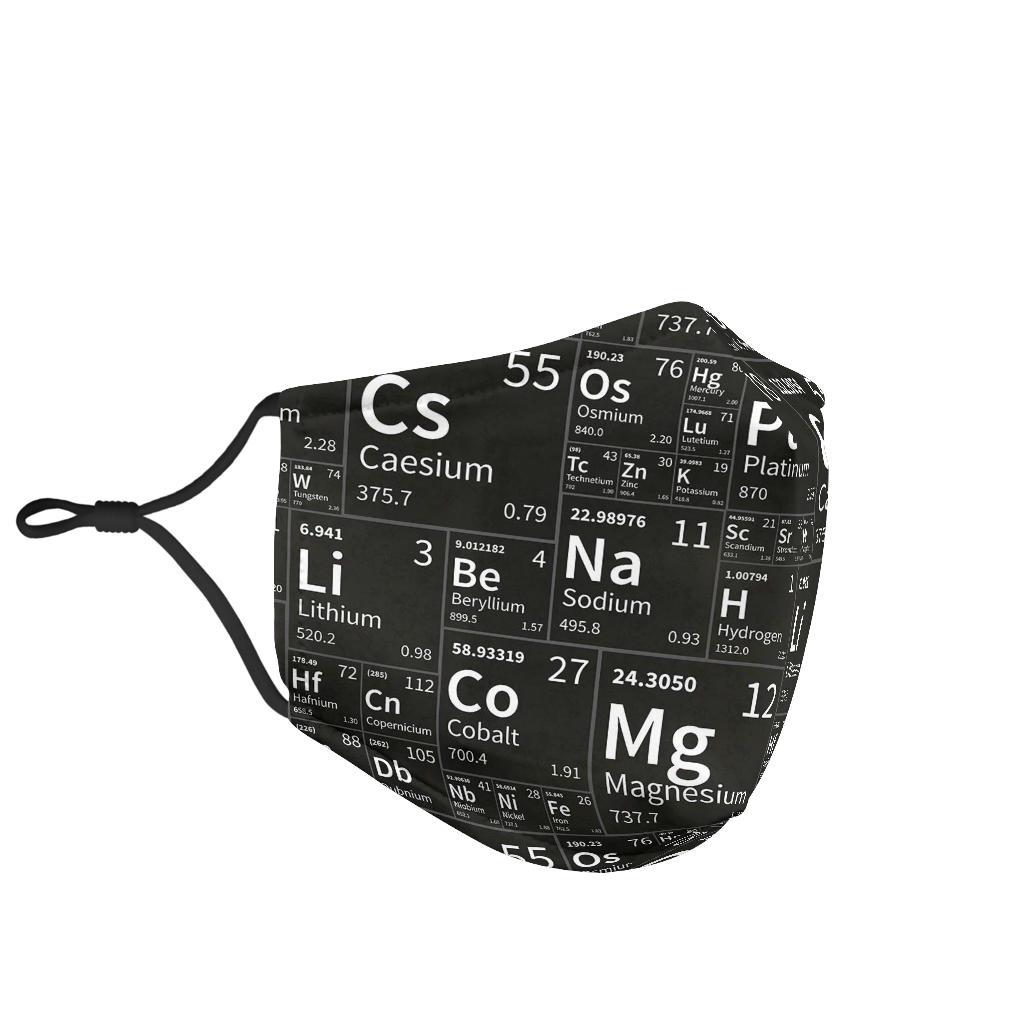 Periodic Table Science Print Pattern Face Mask-grizzshop