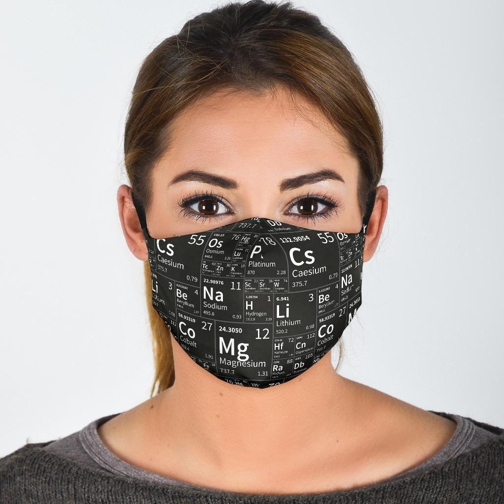 Periodic Table Science Print Pattern Face Mask-grizzshop