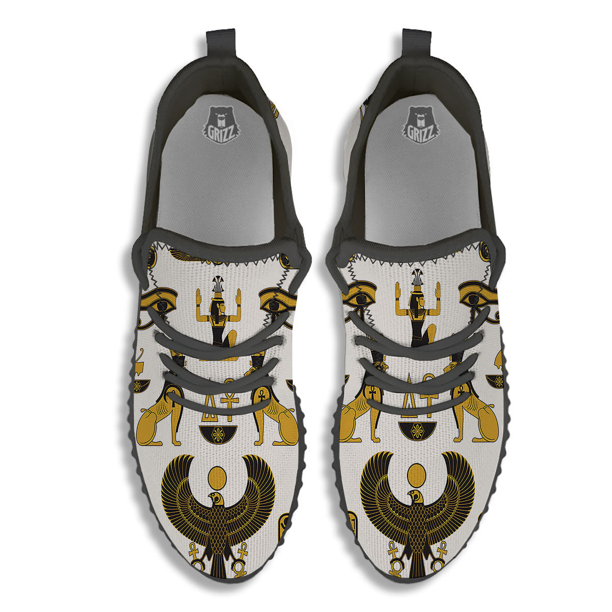 Pharaohs And Gods Egyptian Print Black Walking Shoes-grizzshop